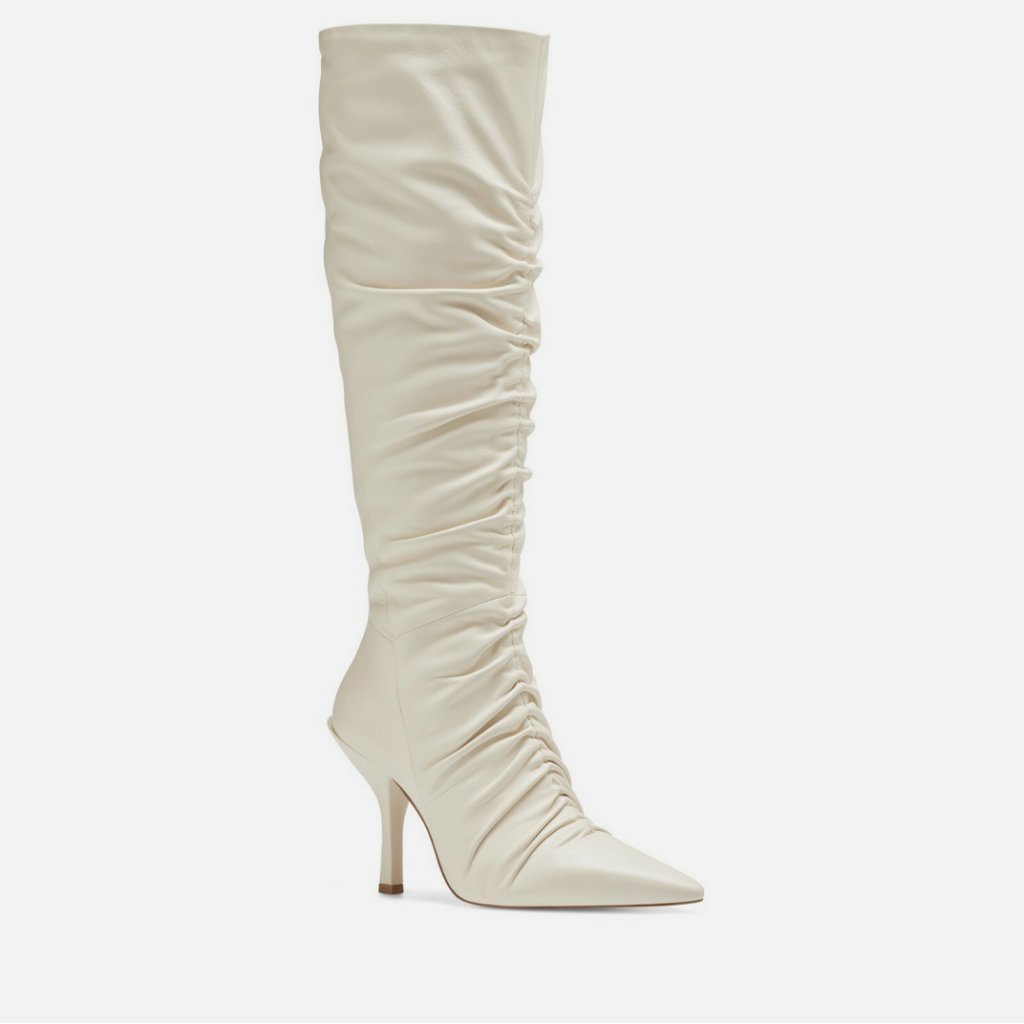 Nwob Louise Et Cie Vila Ruched Knee High Leather Boots